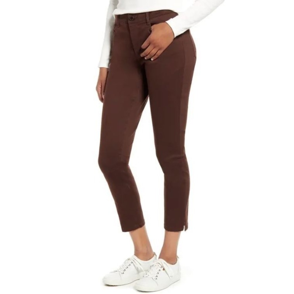 Wit & Wisdom Women's Ab Solution High Waist Ankle Skinny Pants in Brown Size 16